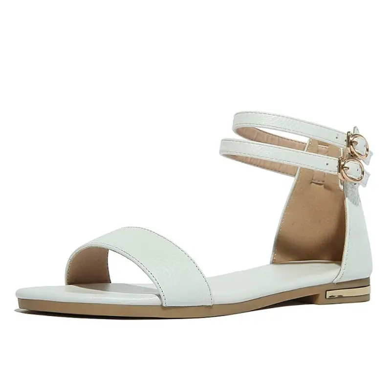 

BLXQPYT Fashion Genuine Leather flat Big& Small Size 31- 46 Sandals Summer Style Women Platforms Leisure Shoes Woman 010-24