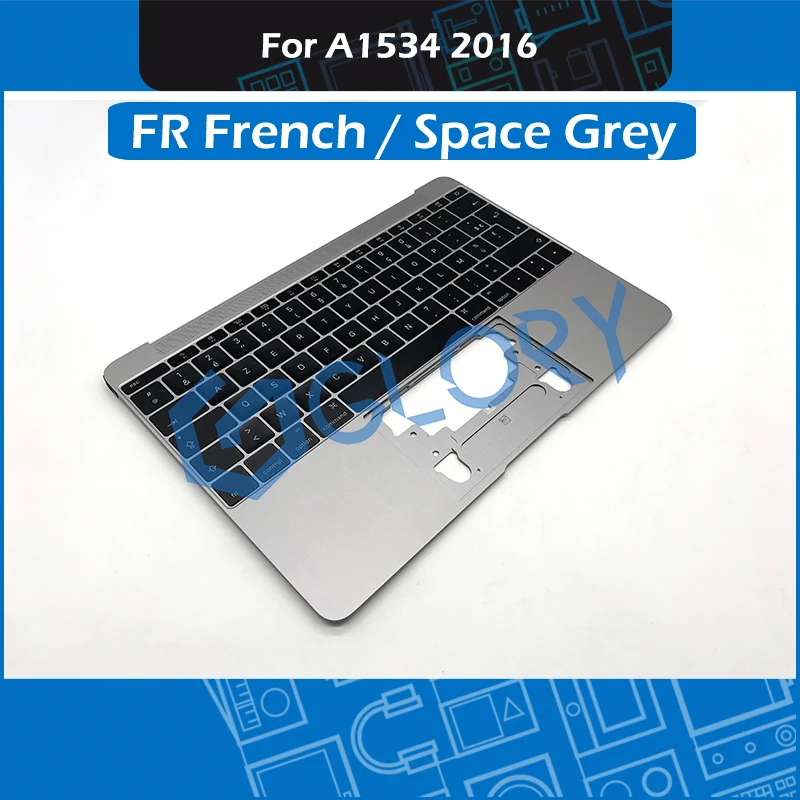 10 шт./партия космический серый A1534 Topcase Топ чехол для Macbook retina 1" Ранняя ладонь отдых с клавиатура с французской раскладкой и подсветкой