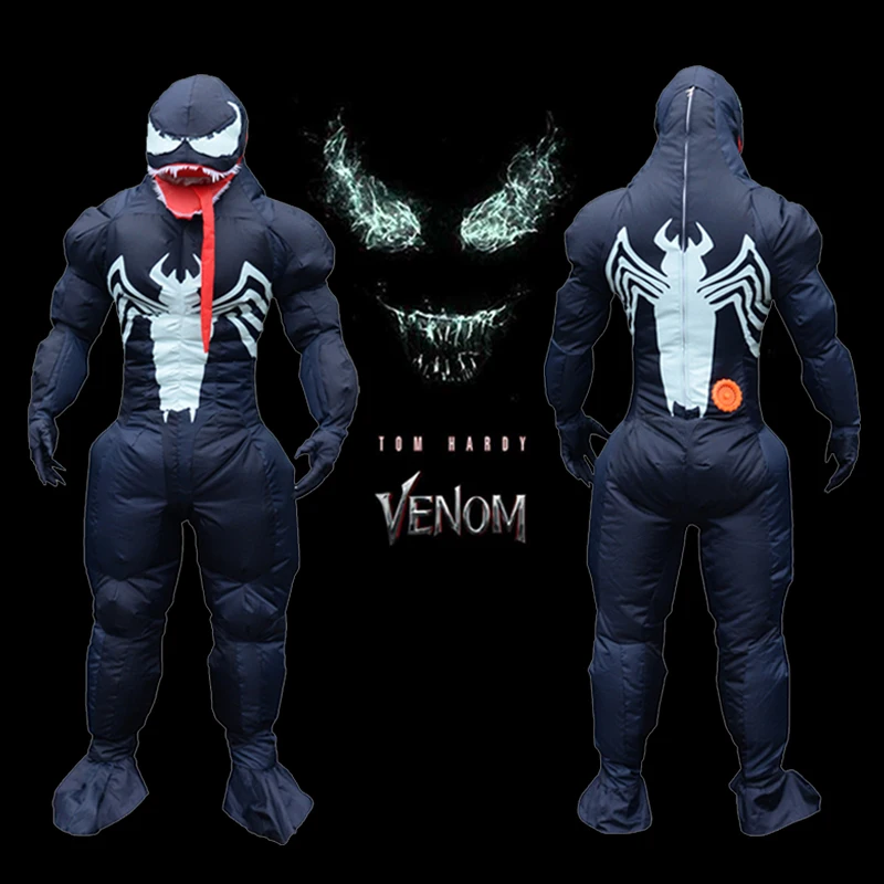 

Newest Adults Venom inflatable Costume Movies Cosplay Costume Funny Party Dress Unisex Muscle Costume for Woman Man