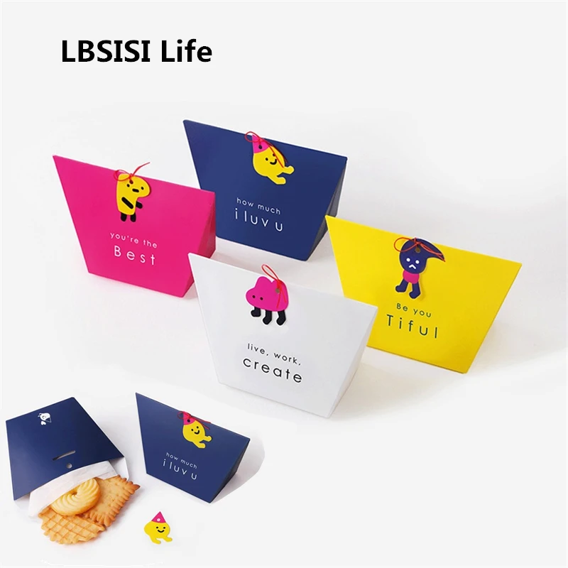 LBSISI Life 50 шт. Милая конфетная бумажная коробка для печенья снэк боксы малышей дня