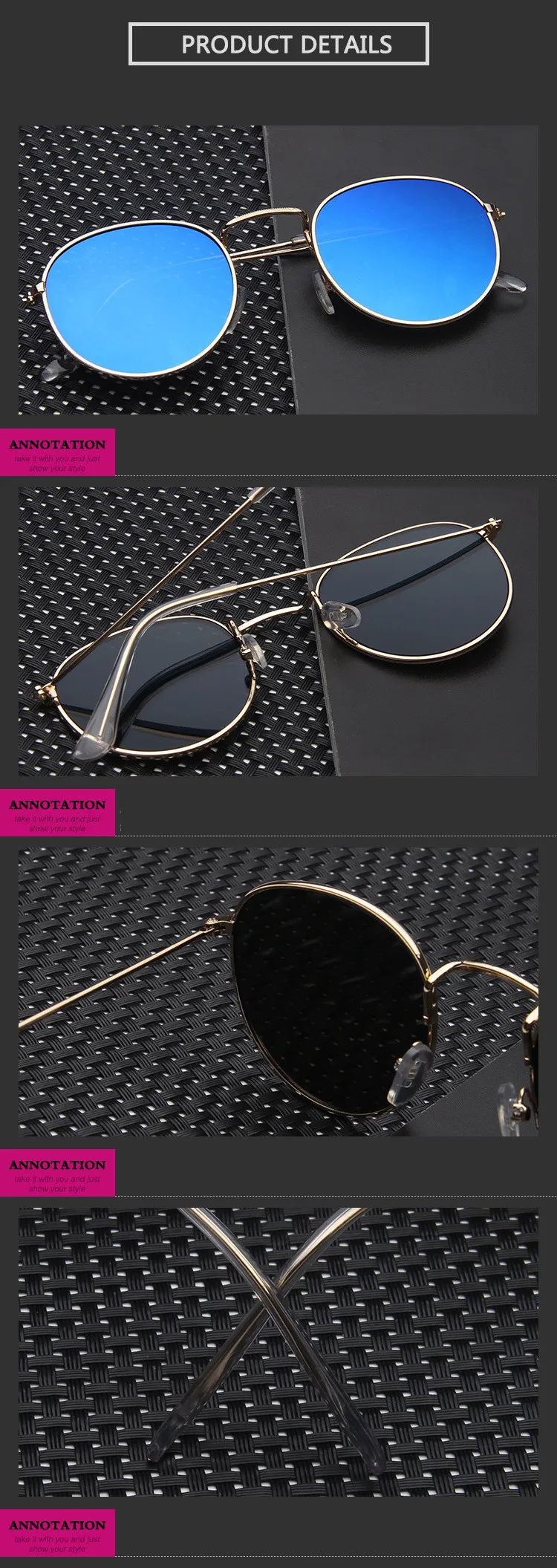 Mirror Round Sunglasses Men Women 13