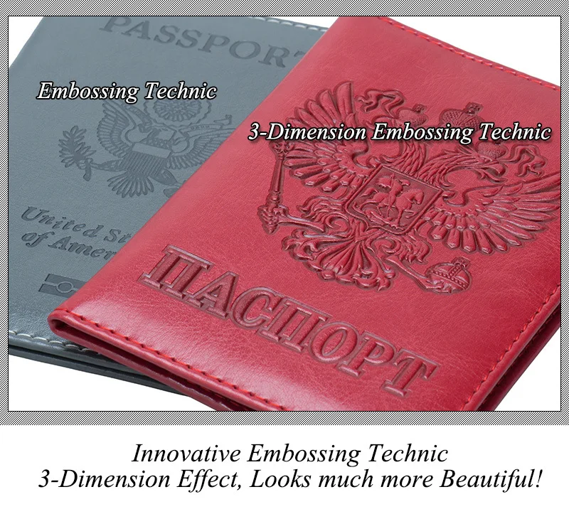 Премиальная Обложка для паспорта России, 19 цветов, кожаная мужская Обложка для паспорта и путешествий, кошелек для паспорта, женский пакет для удостоверения личности и карт