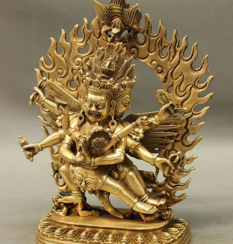 1" тибетская, медная, буддистская Махакала гнев Heruka Vajrakilaya статуя Будды