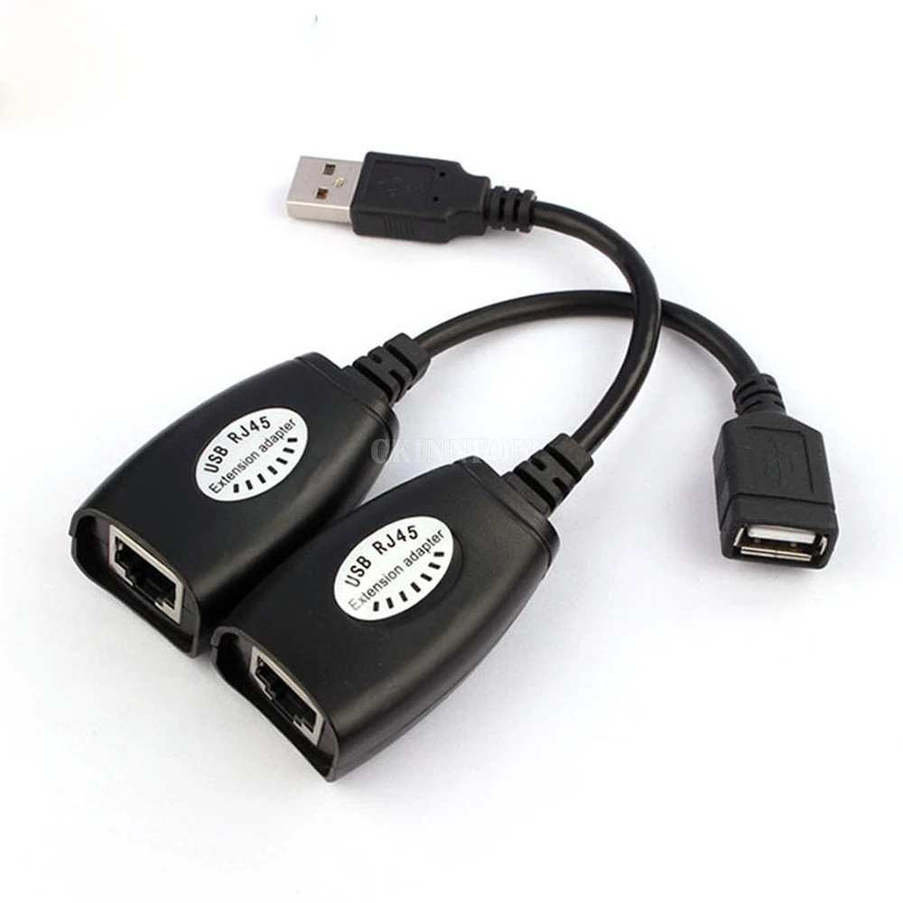 Juego De Adaptadores Prácticos Usb 100 Cables Lan Cableados A Extensor