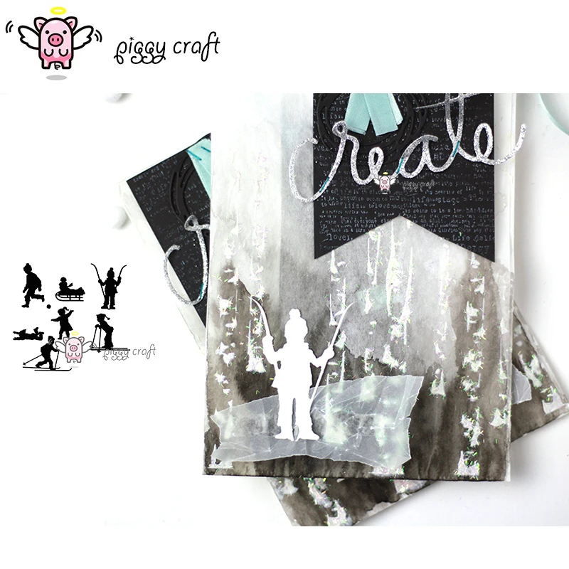 

Piggy Craft metal cutting dies cut die mold Christmas snowball fight Scrapbook paper craft knife mould blade punch stencils dies