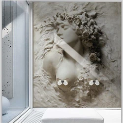 Papier peint européen personnalisé 3D blanc, fleur en relief, mur de fond de beauté, entrée, couloir, décoration de la maison