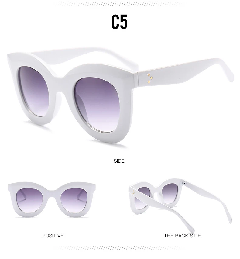 raybans women WHO CUTIE Oversized Cat Eye Flat Top Sunglasses Women 2019 Brand Design Gradient Lens Sun Glasses Retro Vintage Shades Lady 393B coach sunglasses