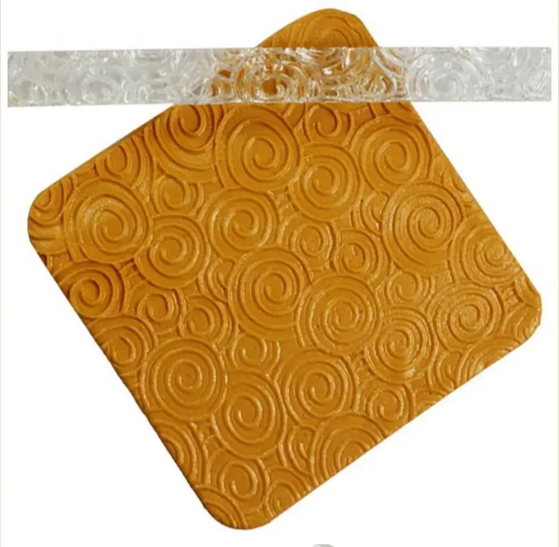 

Circular Ring Shaped Non-stick Rolling Pin Cupcake Roll Textured Acrylic Rolling Pin Fondant Cake Decor Tools 52013