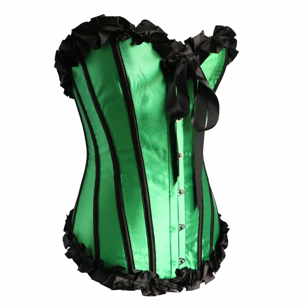 Plus Size 2XL Green Overbust Corset Women Sexy Waist Trainer Body Slaimming Korset Body Shapewear Espartilhos E Corpetes (7)
