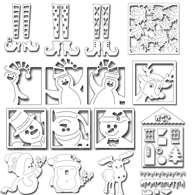 

Christmas Santa Claus Snowman Elements Metal Cutting Dies For Scrapbooking Embossing Decorative Crafts DIY Paper Cards New 2018