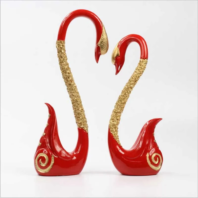 

Wedding Gift Classic Swan Figurine Decor Figurines Exquisite Fairy Garden Animal Statue Miniature Home Desk Ornament Resin Craft
