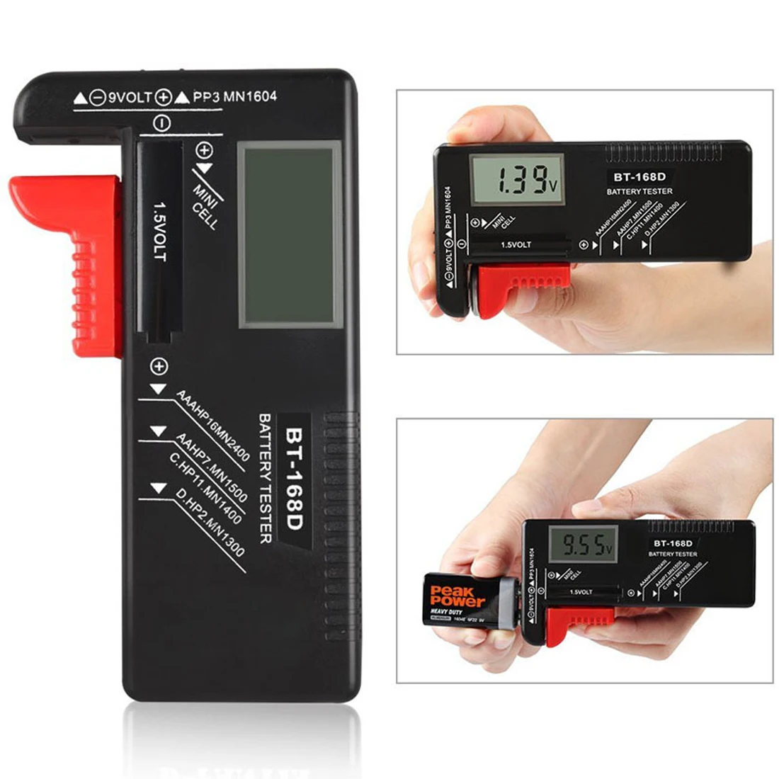 BT-168 Universal Battery Tester AA AAA C D 9V Button Checker