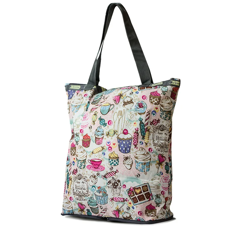 Модная Портативная складная сумка для покупок, женские сумки через плечо, Bolsa Feminina, летняя пляжная сумка, Дамская брендовая сумка - Цвет: Cute ice cream