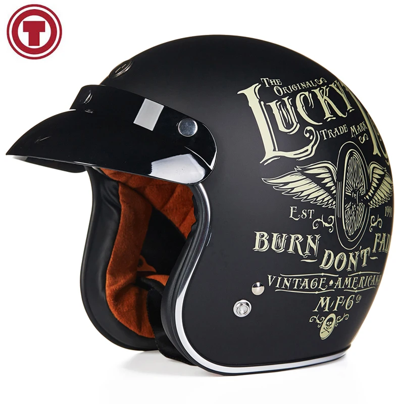 Harley JET Helmet TORC Motorcycle Helmet Retro Lucky 13 Scooter Vintage ...