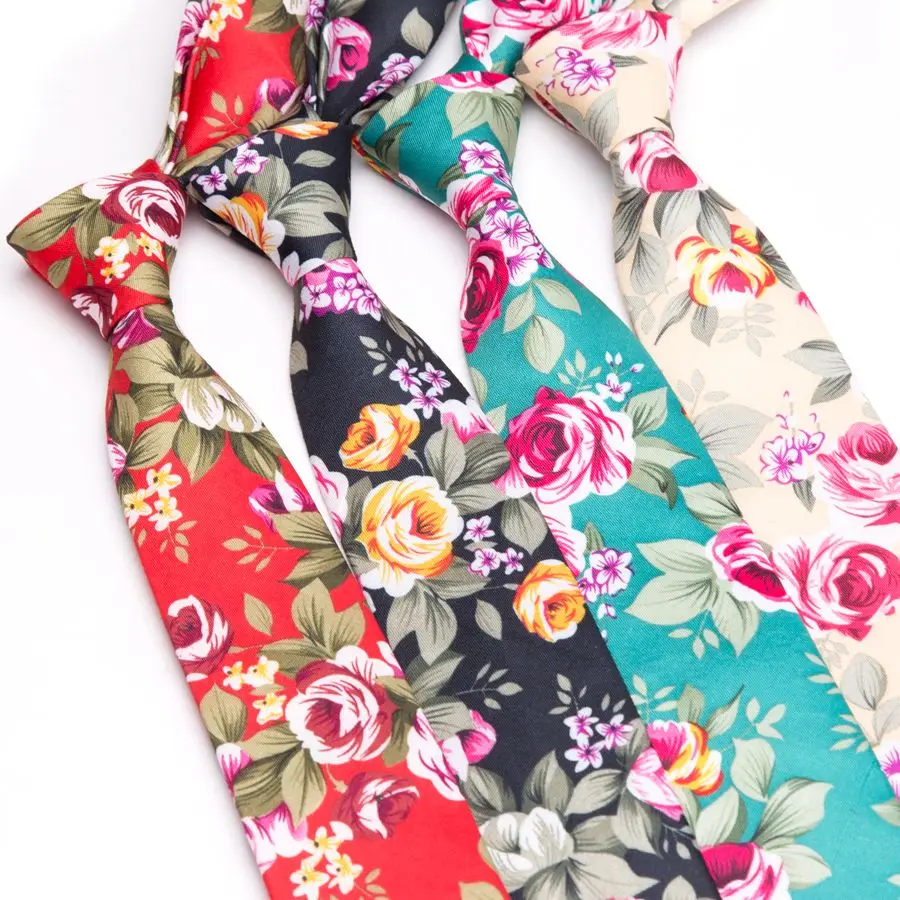 Mens Pink Peony Flowers Necktie Fashion Polyester Neck Ties