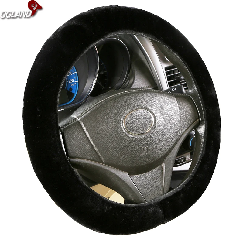 Hotsale Classic Pretty Faux Wool Shrink Car Styling Steering Wheel Covers for Fluffy Color Auto Parts Handle | Автомобили и