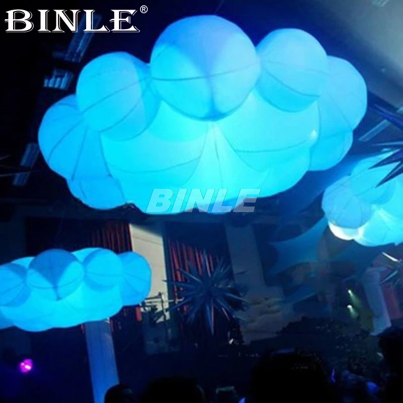 

China led light illuminated inflatable chandelier giant inflatable cloud balloon for ceiling decoration