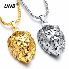 

Hip Hop Lion Head Pendant Necklace For Men Luxury Gold Silver Plated Color Male Jewelry Friendship Gift Wholesale jeffree star