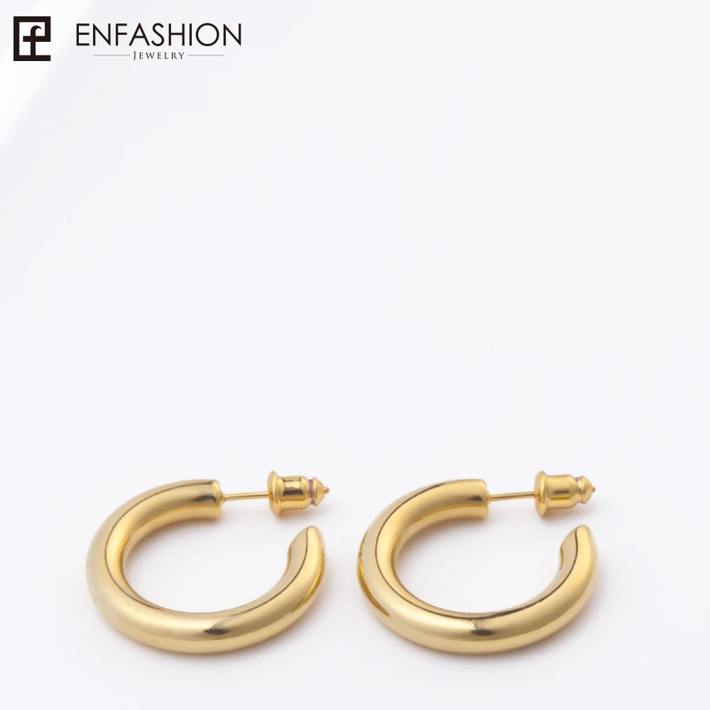 Enfashion, маленькие серьги-кольца, чистый золотой цвет, вечность, серьги из нержавеющей стали, круглые серьги для женщин, ювелирные изделия EC171023