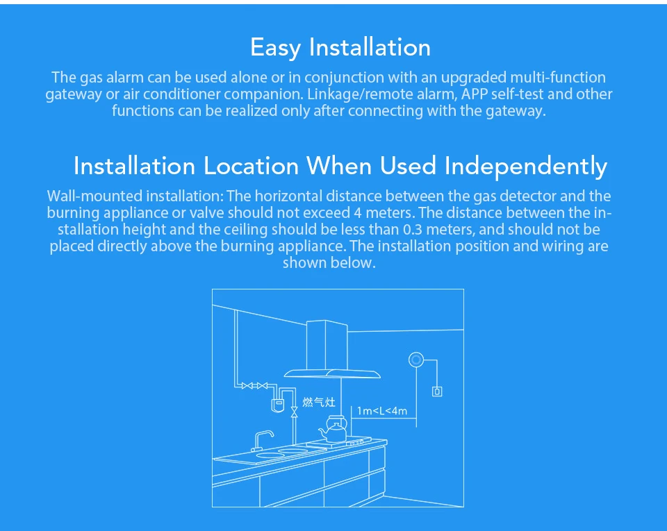 Xiaomi Honeywell Gas Alarm Detector Zigbee Remote Control CH4 Detect Monitoring Ceiling Wall Mounted Easy Install Work Mijia APP (8)