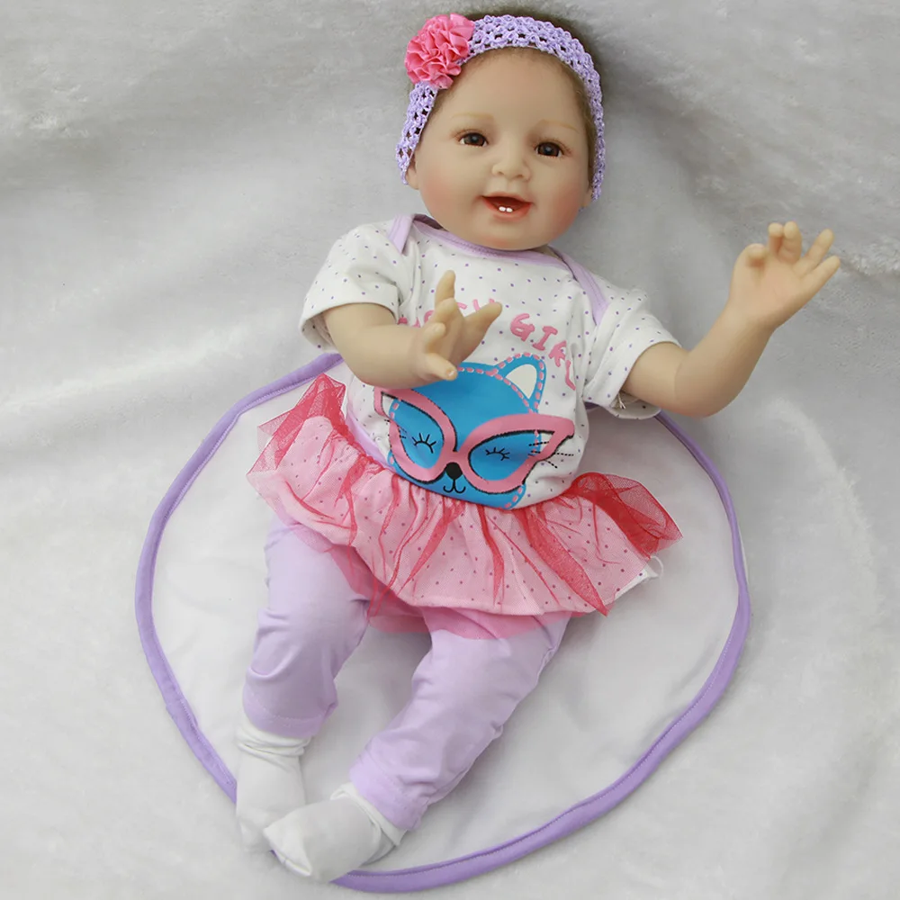 

Baby Doll Reborn 22inch 55cm soft body silicone reborn baby girl dolls gift oyuncaklar realista menina bonecas lalka reborn