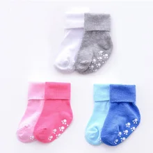 6 пар носков для малышей весенне-осенние хлопковые нескользящие носки для детей 0-6 лет, носки для мальчиков носки для девочек