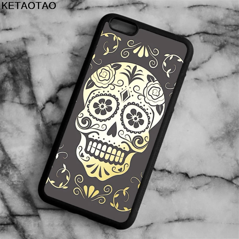 KETAOTAO exclusive sugar skull artwork Phone Cases for iPhone 4S 5S 6 6S 7 8 X PLUS Samsung S8 Case Soft TPU Rubber Silicone | Мобильные