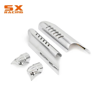 

Motorcycle Street Bike Chrome Fork Lower Leg Deflectors Shields For Harley Touring Street Glides Trike