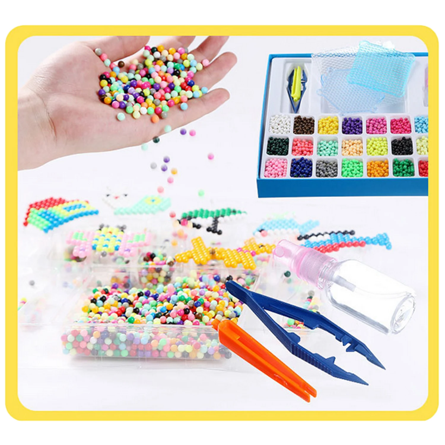 Дети 24 цвета 3D DIY водный предохранитель бусины головоломка Pegboard Хама бусины шаблон Perler Sticky бусины головоломки аксессуары ремесло игрушка