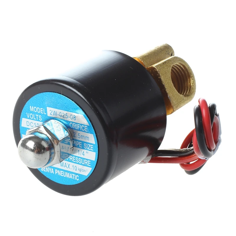 DC 12V 1/4 Inch Electric Solenoid Valve for Air Water / High Quality Replacement Brass Valve for Use with Pipelines in Water