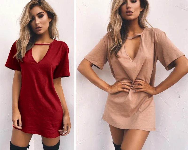 Rogi t-shirt Vestidos, летнее платье-футболка с v-образным вырезом, женские вечерние платья с коротким рукавом, женские белые и черные платья, топы, женская одежда 3XL