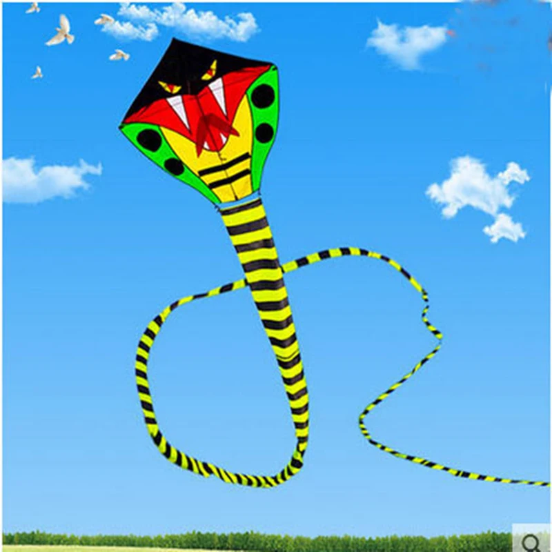 free shipping high quality 15m snake kite with handle line ripstop nylon outdoor toys kids kites factory large kite wheel eagle