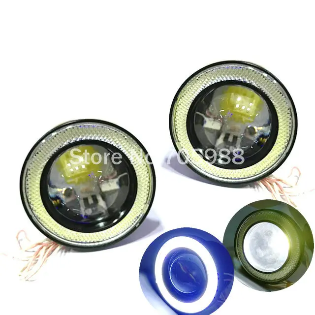 

3inch 76MM LED DRL Daytime Running Light COB Projector lights Fog Lens Angel Eye Car Styling DRL Driving Lamp