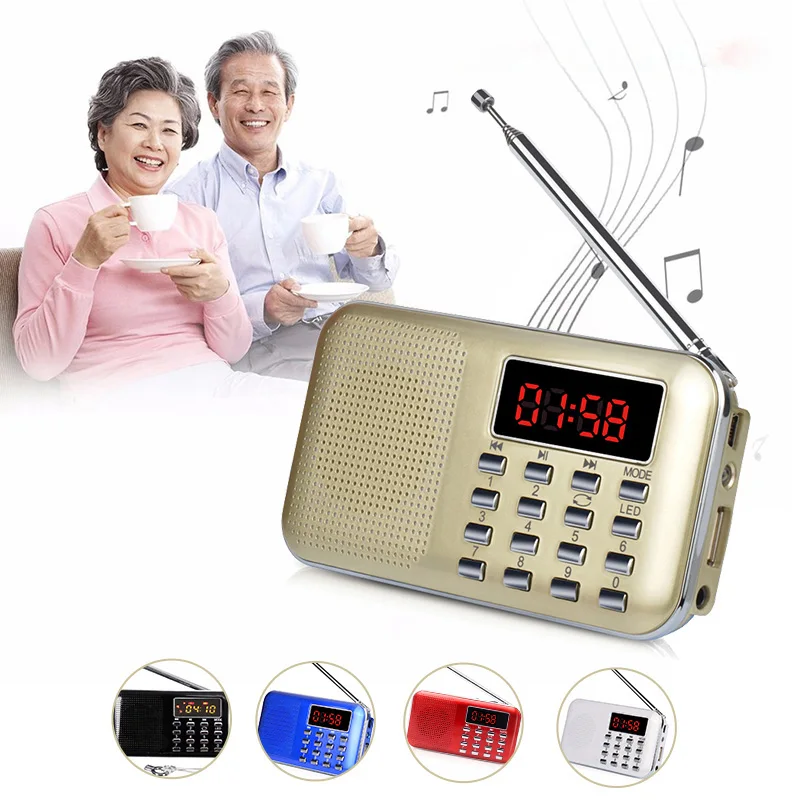 Portable Elderly FM Radio Speaker Mini Digital LCD mp3 Speaker Player
