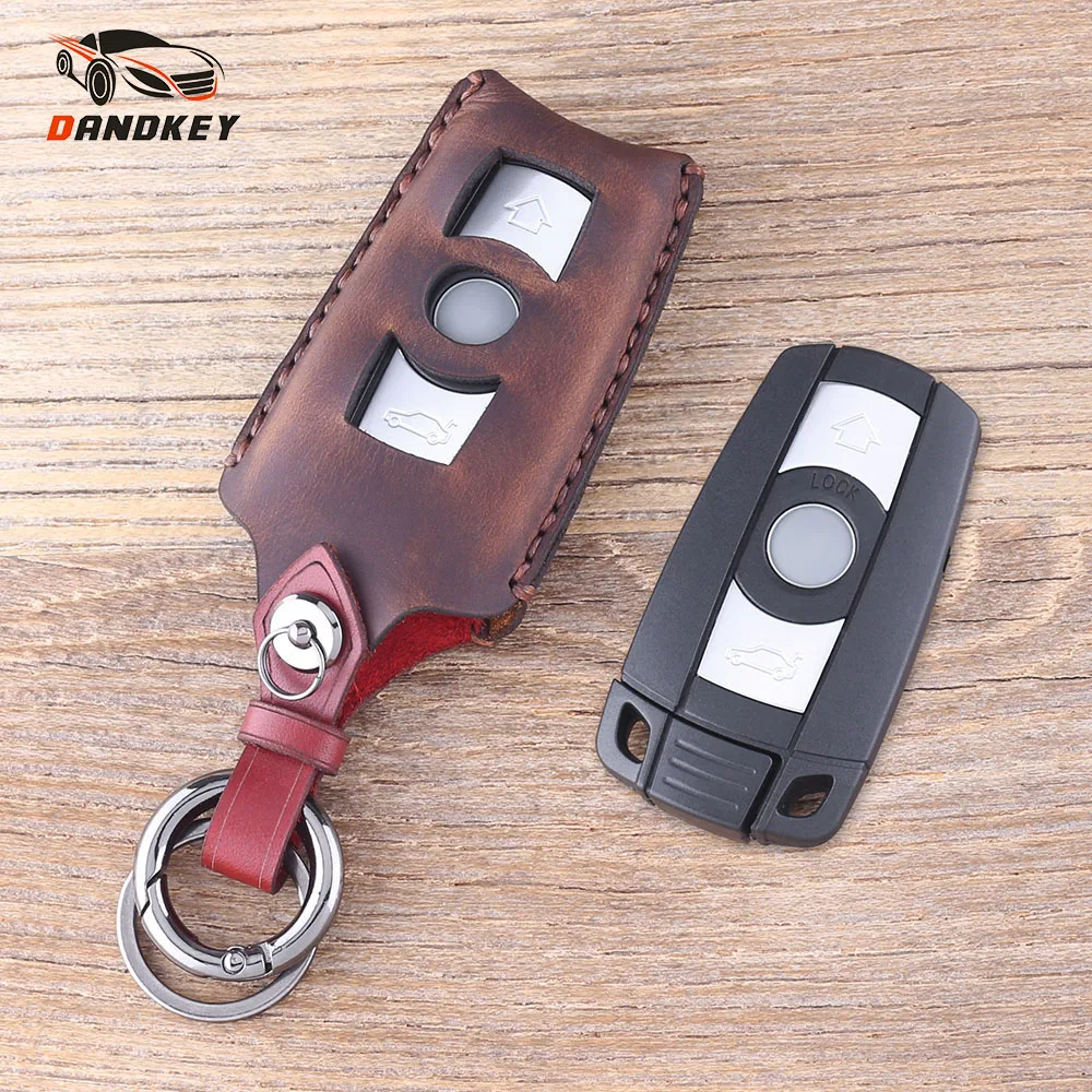 

DANDKEY 3 Buttons Genuine Leather Protector Key Case Shell Cover For BMW 1 3 5 6 Series E90 E91 E92 E60