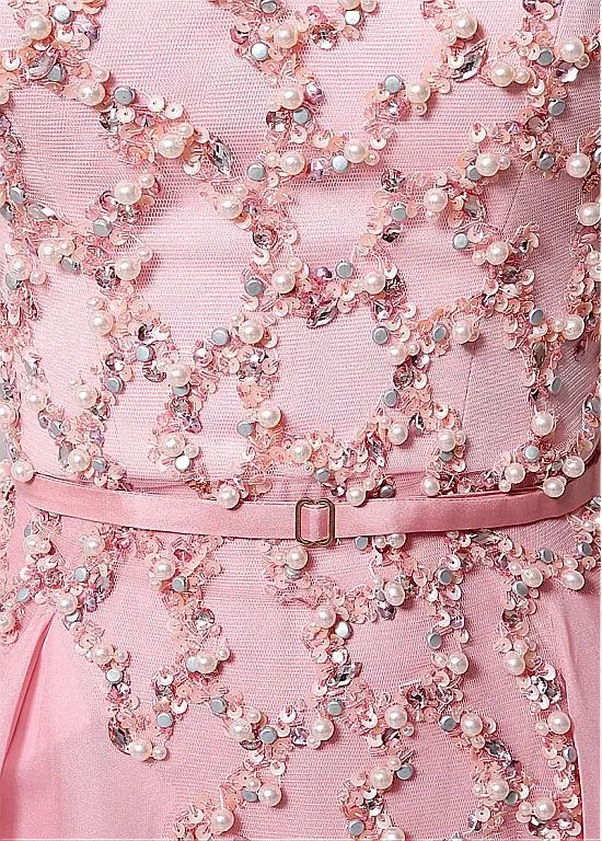 New-2017-Blushing-Pink-Sparkly-Beaded-A-line-Chiffon-Prom-Dresses-Long-Sleeves-Sheer-Real-Evening (4)