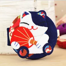 1 pc Cute Fortune Cat Foldable Compact Mirror Japanese Style Makeup Tool Mirroe (Random Pattern)