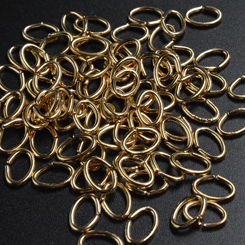 

FLTMRH 50pcs 0.5mm*4mm*3mm I Open Jump Rings& Split Rings Gold/Rhodium/Silver Color Connectoewery Making