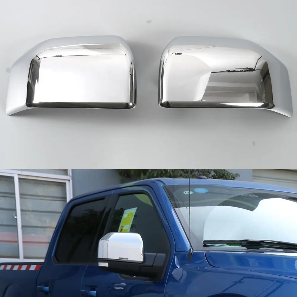 

Car Rearview Rear View Mirror Cover Trim Sticker Chromium ABS Styling Anti-collision Accessories For Ford F150 F-150 2015 2016