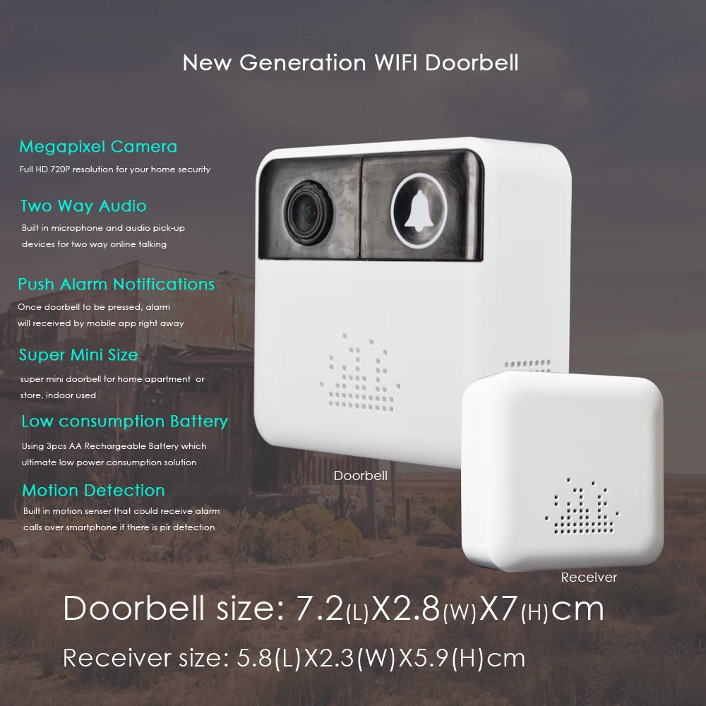 Беспроводной дверной звонок CTVMAN с Wi Fi мини камера HD 720p видеодомофон сигнализация