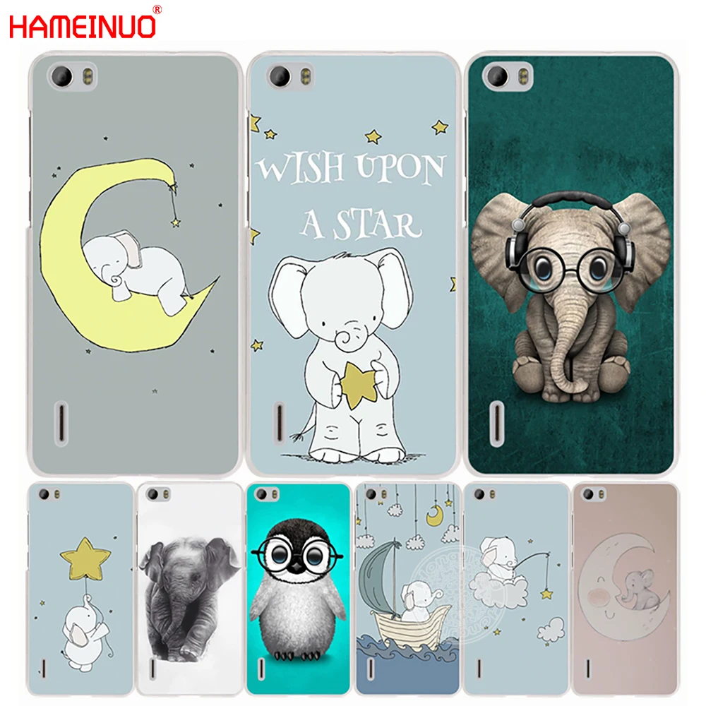 

HAMEINUO Elephant Nursery Art Elephant cell phone Cover Case for huawei honor 3C 4A 4X 4C 5X 6 7 8 Y3 Y5 Y6 2 II Y560 Y7 2017