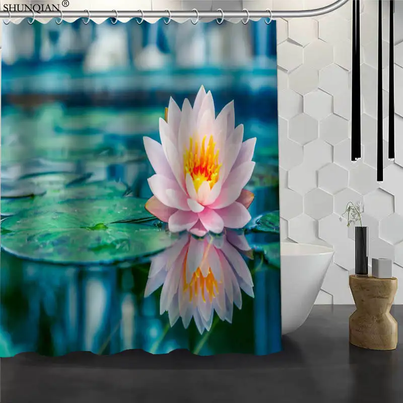 Buy Water Lily Shower Curtain Waterproof Fabric Bath