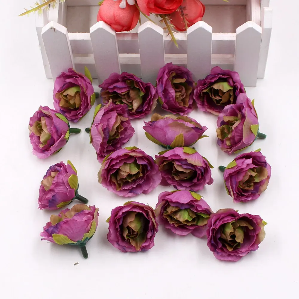 10 шт./лот 4 см пион из шёлка, цветок на голову искусственные цветы для свадебного украшения Свадебный венок искусственные цветы для скрапбукинга поставки