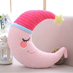 Приятная для кожи Звезда Луна облако Капля воды Форма плюшевая подушка декоративная мягкая подушка диван кресло кровать детская кроватка Подушка подарок - Цвет: Pink moon