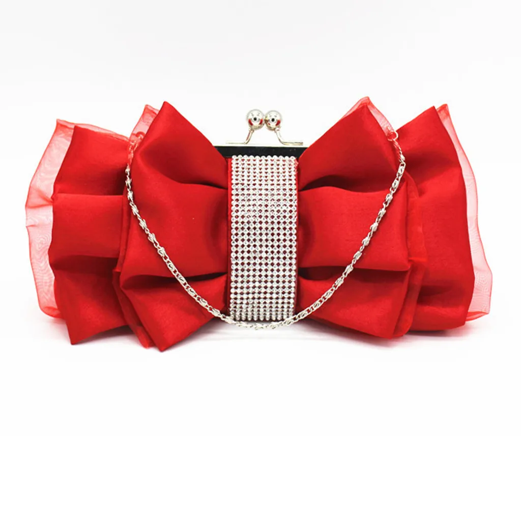

2019 Bow Flower Silk Shoulder Bag Crossbody Bags for Women Evening Wedding Party Clutch Bag Bling Glitter Pochette Femme