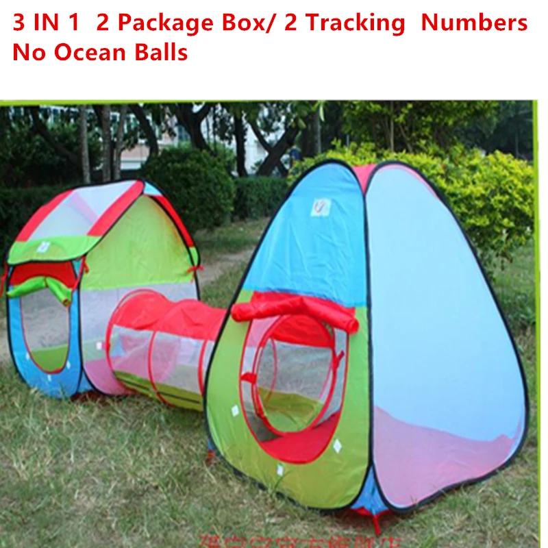 

New Arrival  Large Indoor/Outdoor Children Tent Princess Prismatic Baby Toy Game Room Three In One House Crawling Tunnel Gift