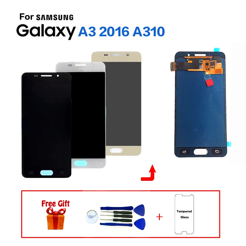 

TFT For Samsung Galaxy A3 2016 A310 SM-A310F LCD Display Touch Screen module for Samsung SM-A310M A310Y display lcd replacement