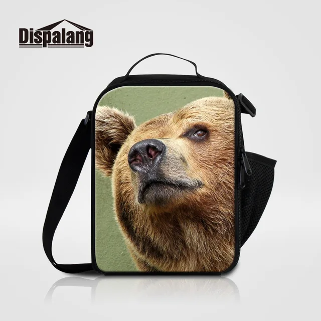Dispalang Kids Lunch Bags Bear Animal Printing Thermal Cooler Bag ...