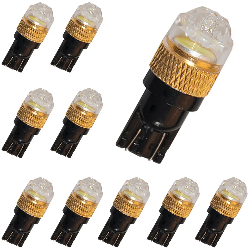 

10PCS High Power 1.5W White Wedge LED Light Bulbs T10 SMD W5W W/ Protector Lens