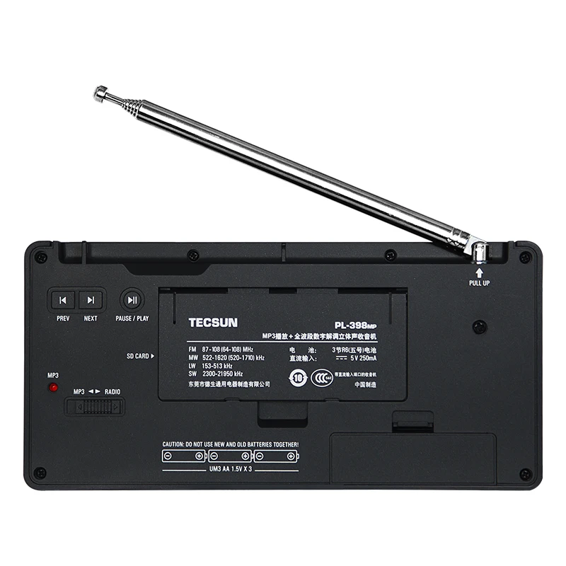 Tecsun PL-398MP портативный радио fm стерео имеет функцию воспроизведения MP3(со слотом для sd-карты) Полнодиапазонный стерео радио